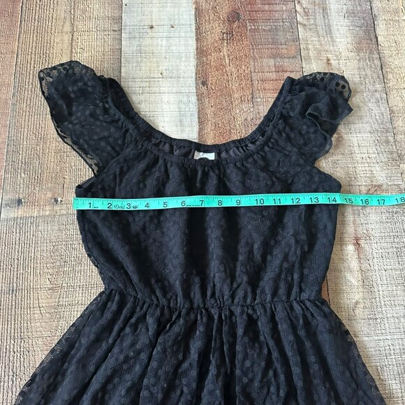 Disney Minnie Rocks The Dots Womens Size S Black Mini Dress with Flutter Sleeves - Picture 2 of 7